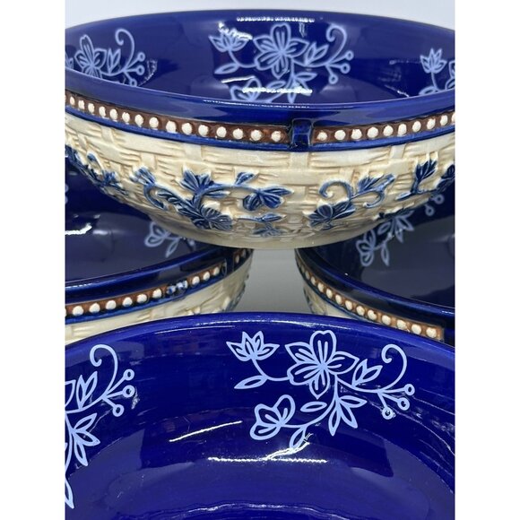 Temp-tations Floral Lace 16 oz Handpainted 6" Bowl Cereal Soup Dessert Set of 4 - Picture 4 of 8